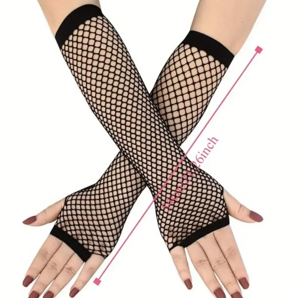 All-season‎ Trendy Fingerless Fishnet Lace Gloves One Size